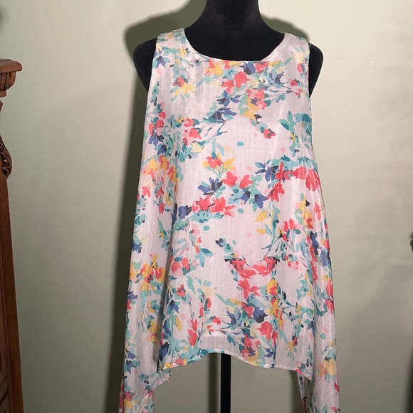 Ninety Clothing Co Sleeveless Lined Floral Top Tunic Size Small NWT - Picture 6 of 13